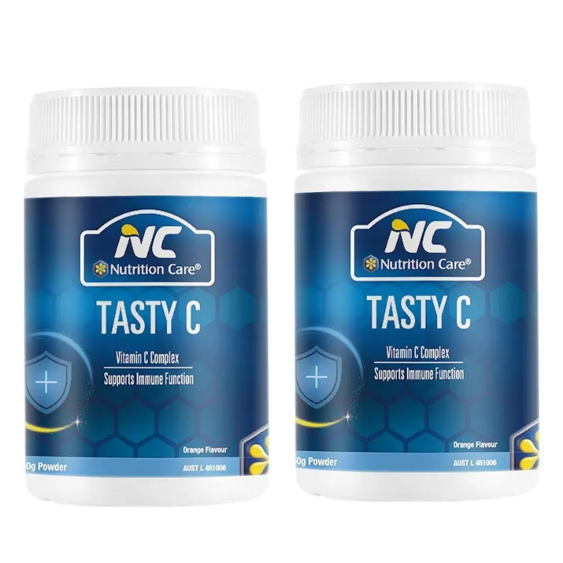 2 x NC Nutrition Care Tasty C 150g high strength vitamin C powder twin pack with zinc and quercetin.