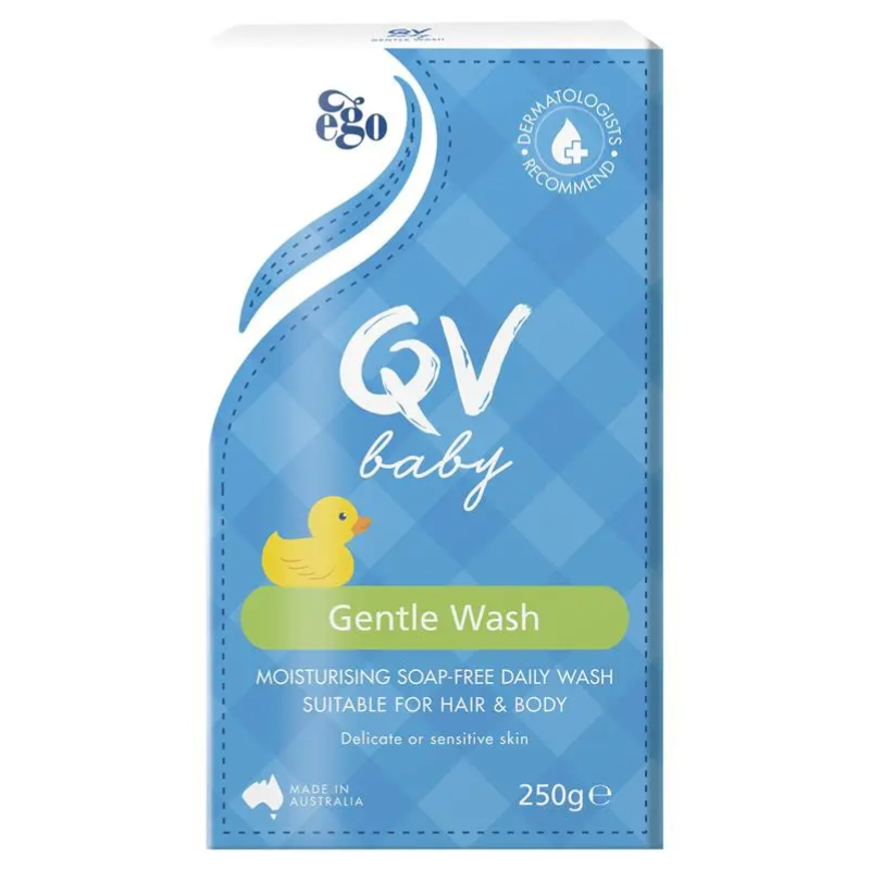 2 x QV Baby Gentle Wash 250g soap-free baby hair and body wash twin pack for delicate skin.