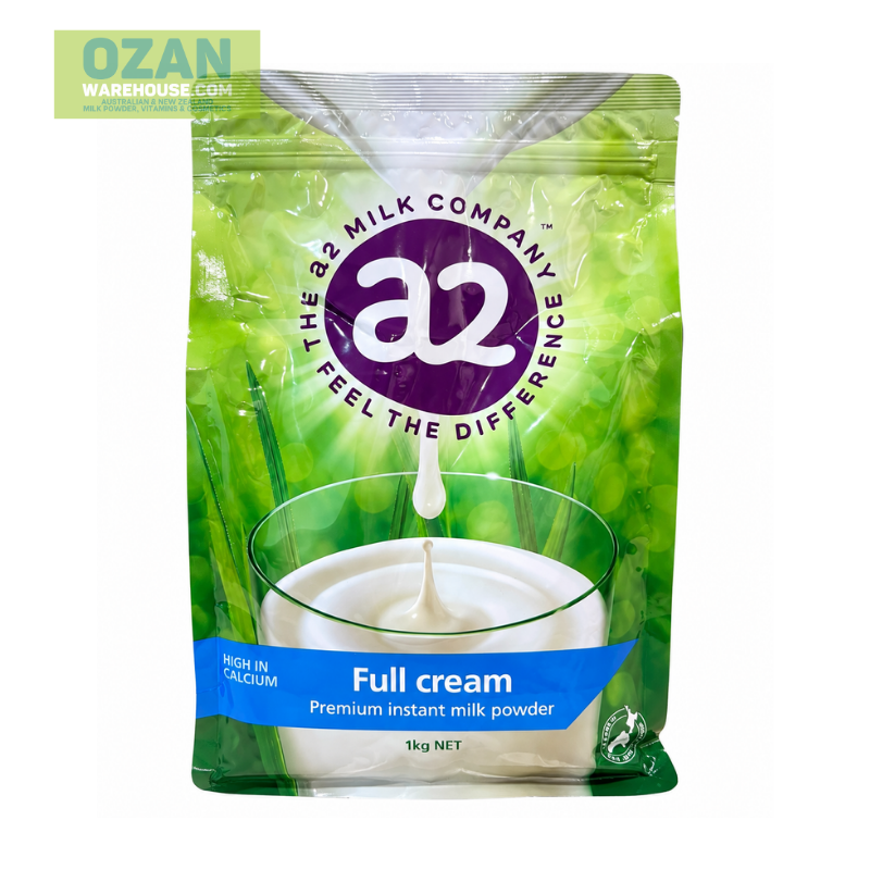 a2 Full Cream Premium Instant Milk Powder 1kg, High in Calcium, Australian Milk Product