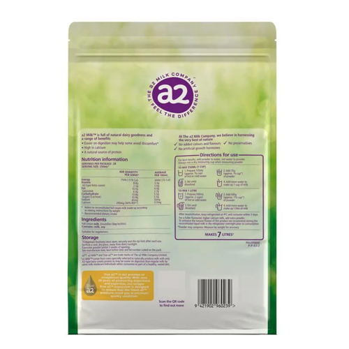 A2 Milk Full Cream Milk Powder 1kg premium full cream dairy powder made with A2 protein