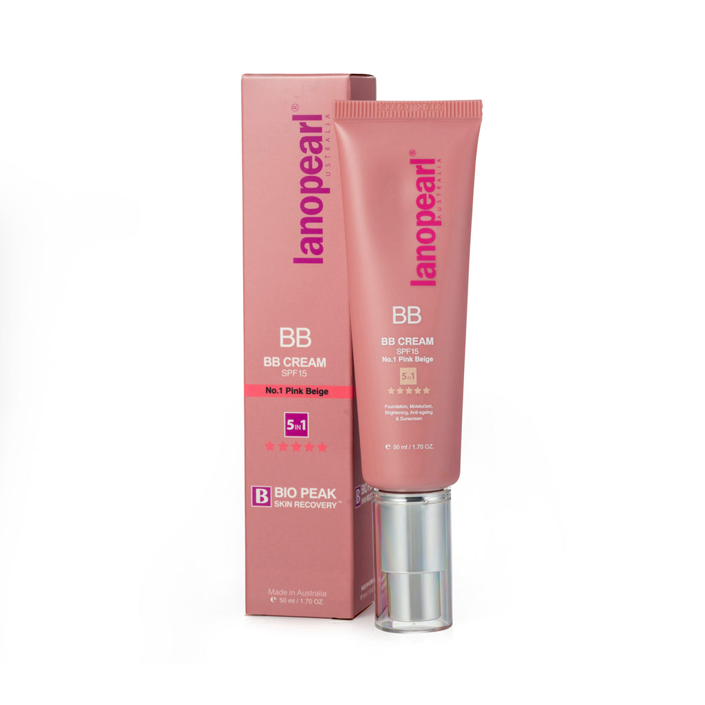 Lanopearl BB Cream SPF15 No.1 50ml, lightweight tinted BB cream with SPF15 for natural coverage, sun protection and smooth skin finish.
