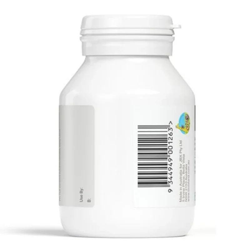 White pill bottle with a barcode on a white background