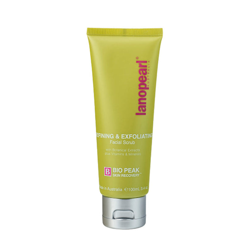 Lanopearl Facial Scrub 100ml, gentle exfoliating face scrub that removes dead skin cells, unclogs pores and leaves skin smooth and refreshed.