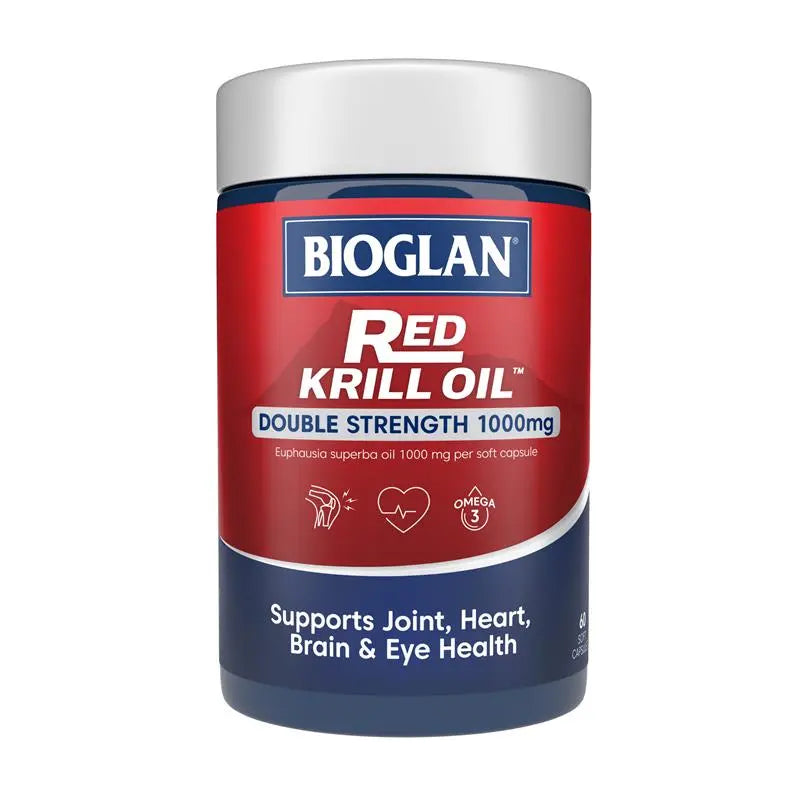 Bioglan Red Krill Oil 1000mg 60 Capsules | Omega-3 Heart, Brain & Joint Support DATE 2028