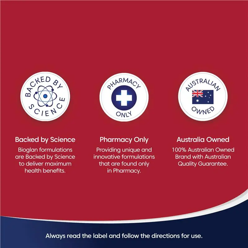 Bioglan CoQ10 High Strength 300mg 60 Capsules premium Australian Coenzyme Q10 dietary supplement in soft capsules.