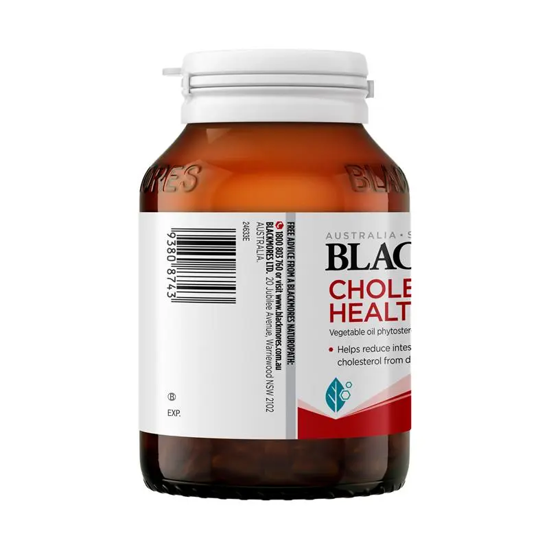 Blackmores Cholesterol Health 60 Capsules, plant sterol supplement formulated to support healthy cholesterol levels, cardiovascular health and overall heart wellbeing.