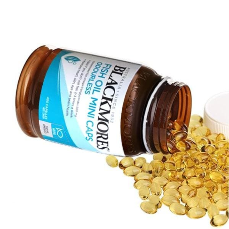 Blackmores Odourless Fish Oil Mini Caps 400 Capsules premium Australian omega-3 fish oil supplement in easy-to-swallow mini capsules.