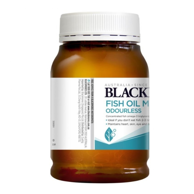 Blackmores Odourless Fish Oil Mini Caps 400 Capsules premium Australian omega-3 fish oil supplement in easy-to-swallow mini capsules.