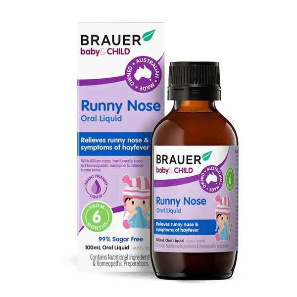 Brauer baby & Child Runny Nose Oral Liquid packaging on a white background
