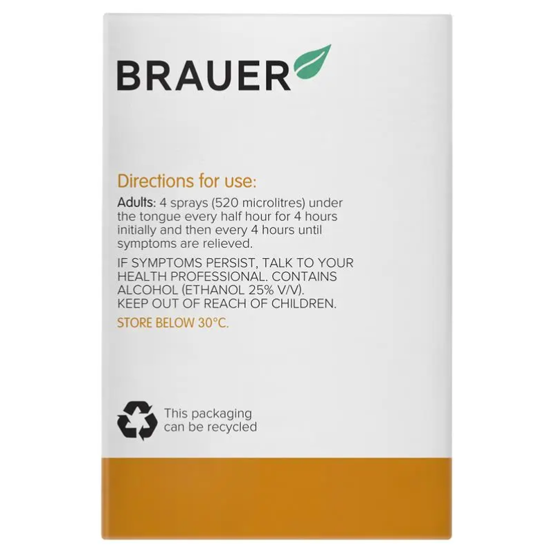 Brauer ArnicaEze Arnica Oral Spray 20ml premium Australian homeopathic oral spray in a convenient travel-size bottle.