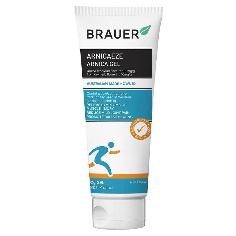Brauer ArnicaEze Arnica Gel 100g premium Australian herbal arnica gel for external use.