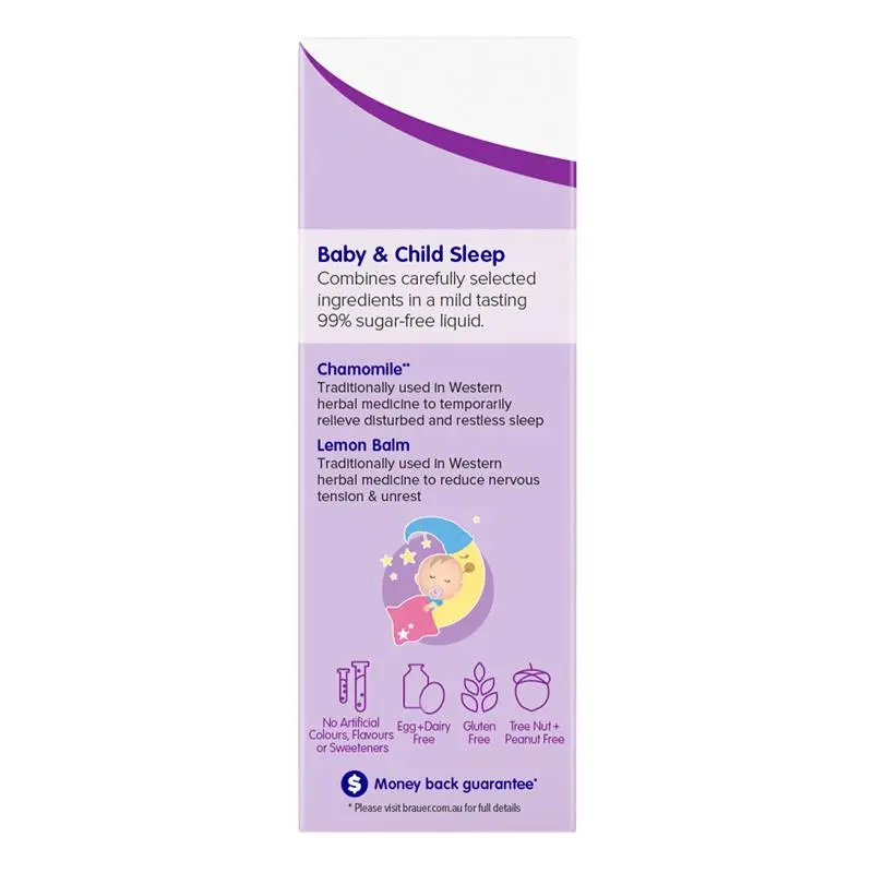 Brauer Baby & Child Sleep Oral Liquid 100ml premium Australian herbal oral liquid for children aged 6 months and over.