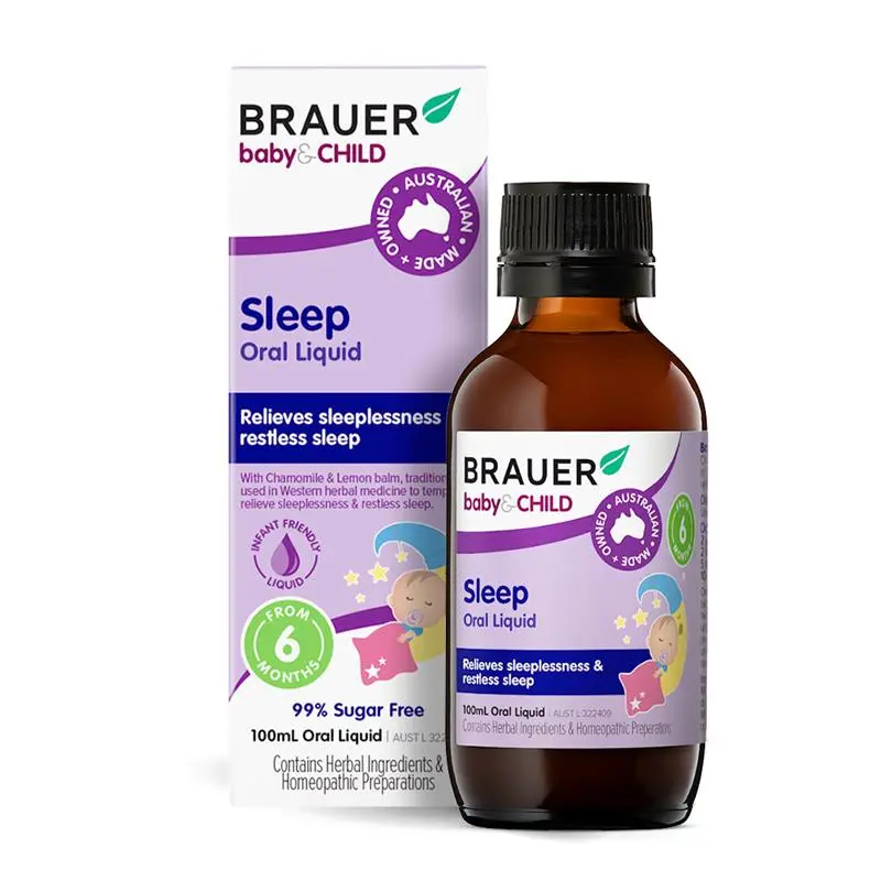 Brauer Baby & Child Sleep Oral Liquid 100ml premium Australian herbal oral liquid for children aged 6 months and over.