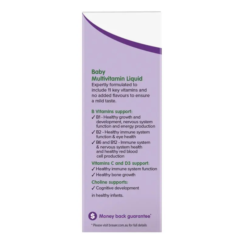 Brauer Baby Multivitamin Liquid 45ml premium Australian multivitamin oral liquid for babies from birth.