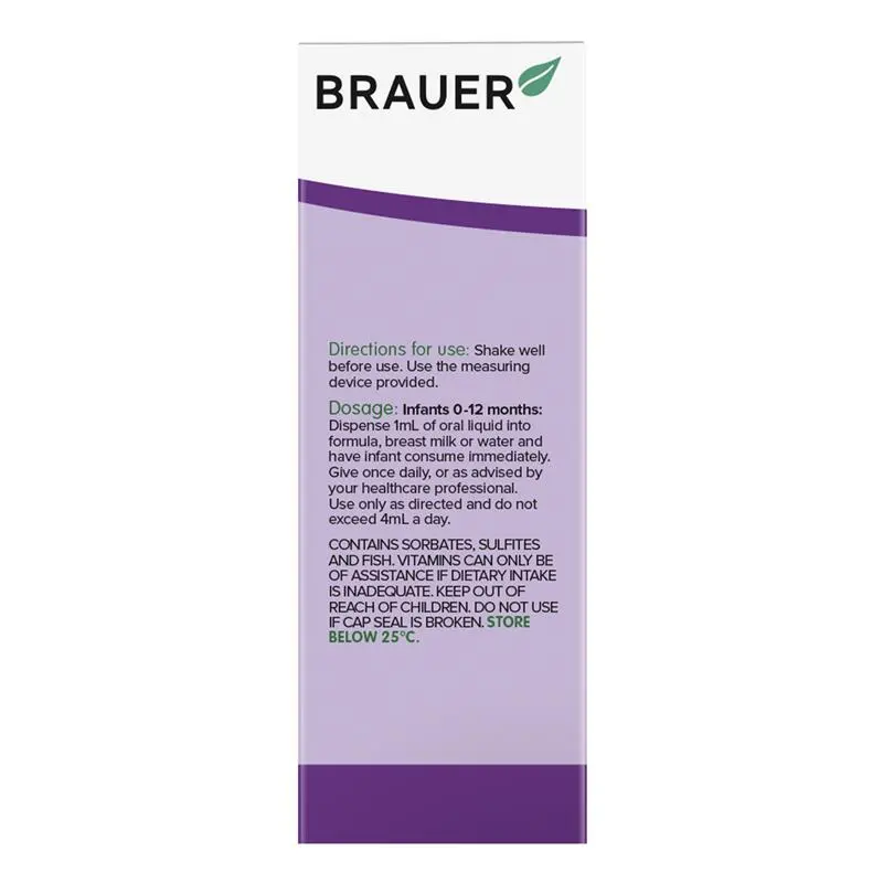 Brauer Baby Multivitamin Liquid 45ml premium Australian multivitamin oral liquid for babies from birth.