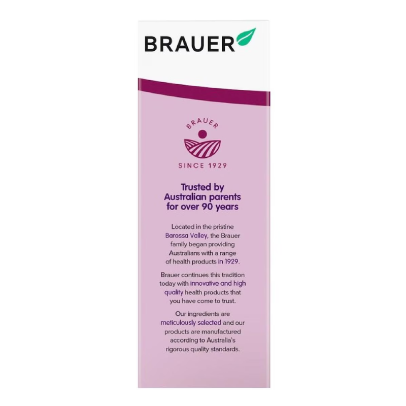 Brauer Black Elderberry Cold & Flu Forte Kids 100ml Australian herbal liquid with Black Elderberry, Wellmune®, Ivy Leaf and Honey for children.