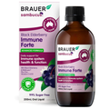 Brauer Black Elderberry Immune Forte 20ml premium Australian black elderberry immune support liquid with Wellmune®, Vitamin C, Vitamin D3 and Zinc.