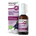 Brauer Black Elderberry Sore Throat Spray 50ml premium Australian herbal throat spray with Black Elderberry, Iceland Moss and Liquorice for adults.