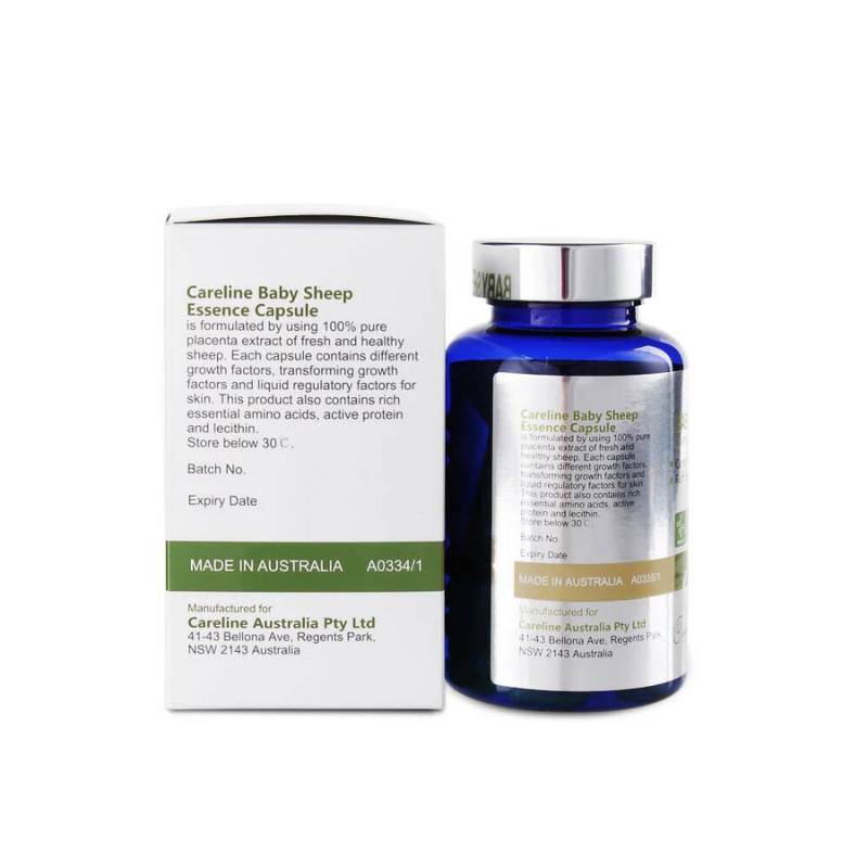 Careline Blue Summit Baby Sheep Essence 33000 Max 200 capsules premium Australian sheep placenta supplement formulated to support skin health, elasticity, and overall vitality.