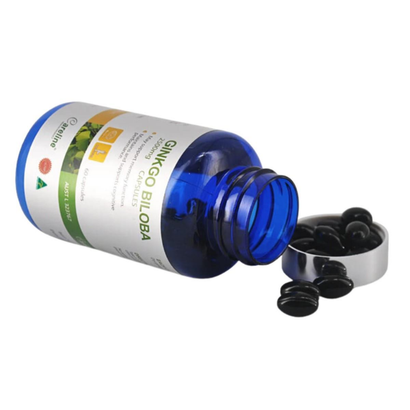 Careline Blue Summit Ginkgo Biloba 2500mg 60 capsules premium Australian herbal supplement formulated to support memory, cognitive function, circulation, and overall wellbeing.