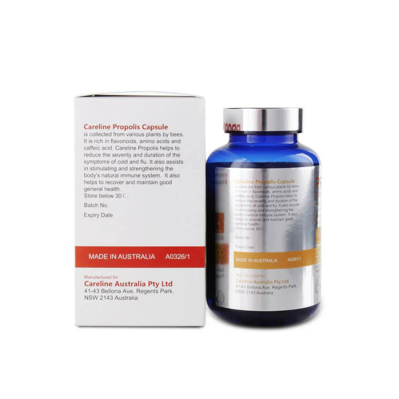 Careline Blue Summit Propolis 1000mg 400 capsules premium Australian bee propolis supplement formulated to support immune health, antioxidant protection, and overall wellbeing.