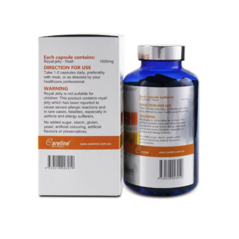 Careline Blue Summit Royal Jelly 1000mg 300 capsules premium Australian royal jelly supplement formulated to support energy, vitality, immune health, and overall wellbeing.