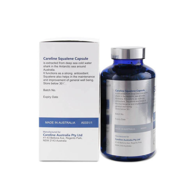 Careline Blue Summit Squalene 1000mg 300 capsules premium Australian squalene supplement formulated to support skin hydration, antioxidant protection, and overall wellbeing.