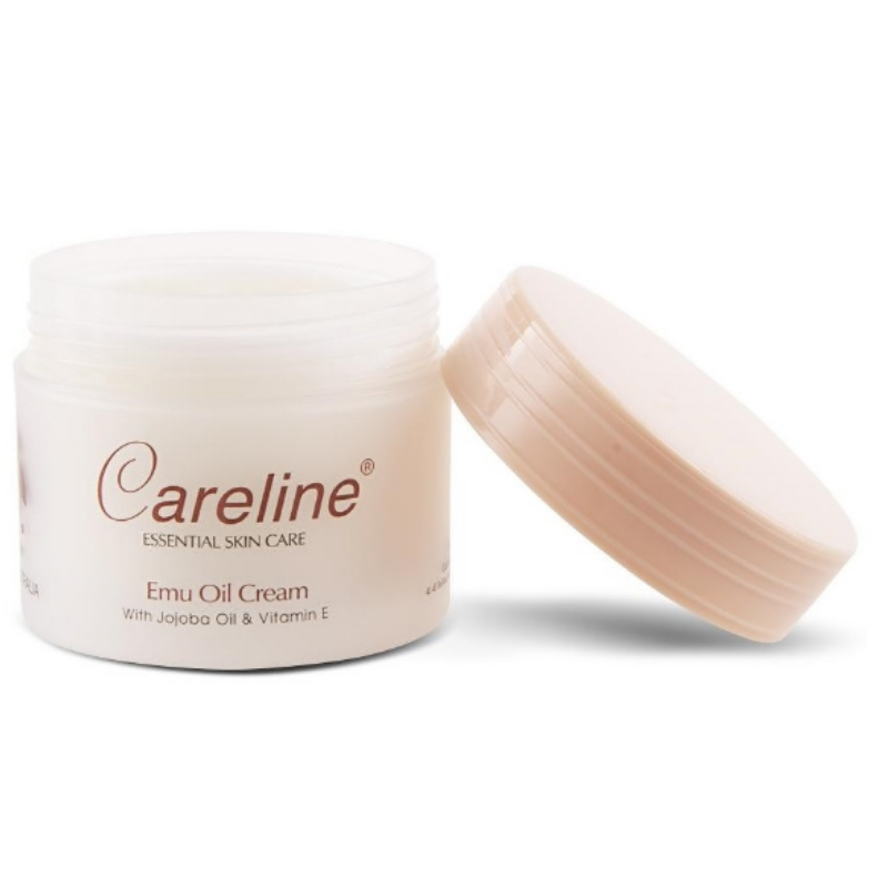 Careline Emu Oil Cream 100ml nourishing Australian skincare cream formulated with emu oil to deeply moisturise, soothe dry skin, and support skin repair.