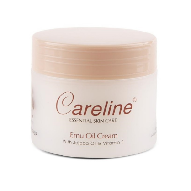Careline Emu Oil Cream 100ml nourishing Australian skincare cream formulated with emu oil to deeply moisturise, soothe dry skin, and support skin repair.