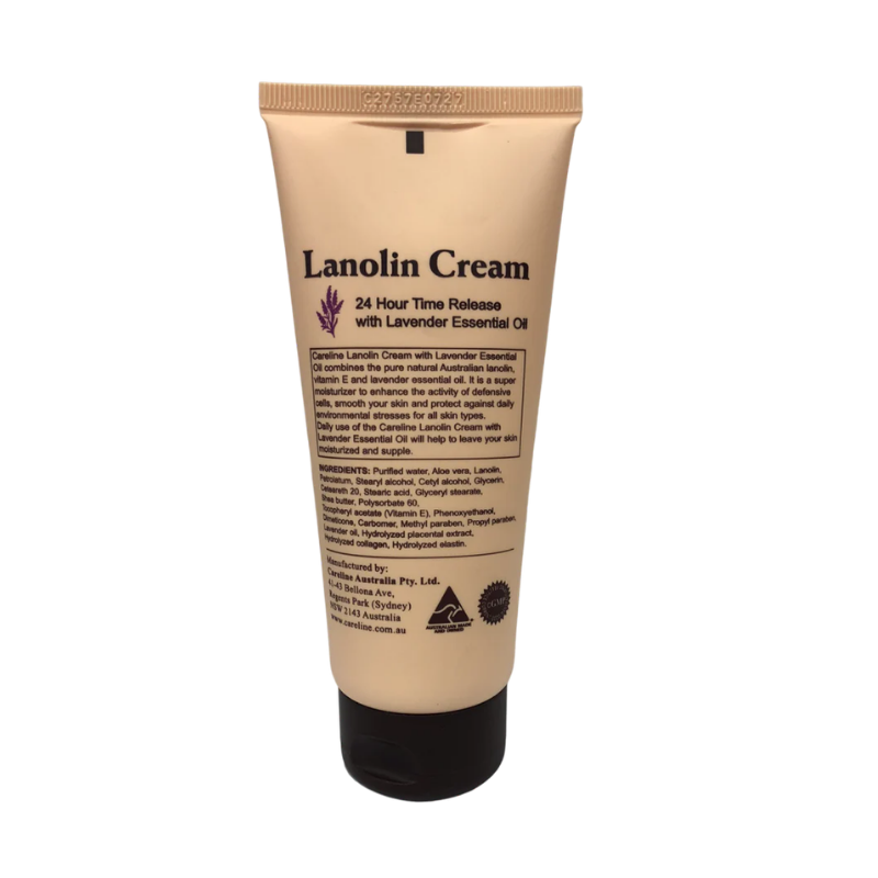 Careline Lanolin Hand Cream with Lavender Essential Oil 100ml rich Australian hand cream that moisturises, softens, and protects dry hands with lanolin and lavender essential oil.
