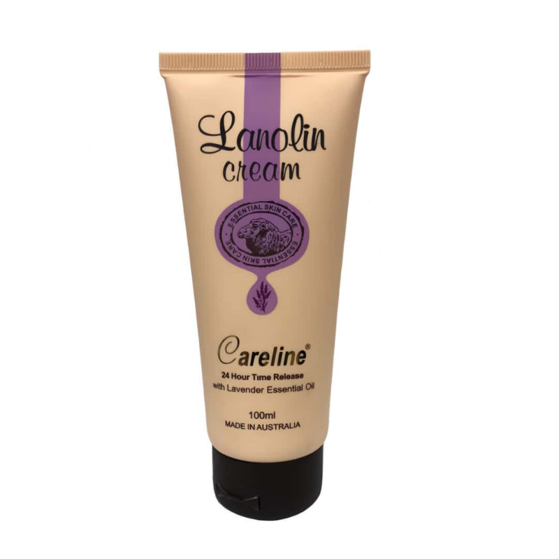 Careline Lanolin Hand Cream with Lavender Essential Oil 100ml rich Australian hand cream that moisturises, softens, and protects dry hands with lanolin and lavender essential oil.