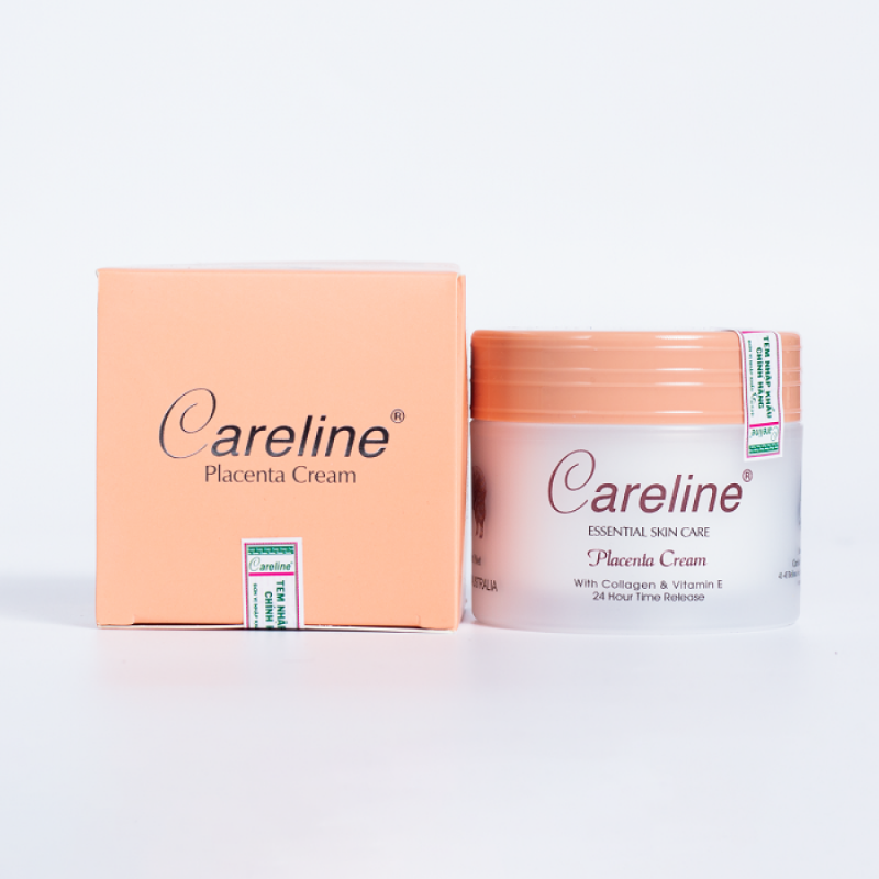 Careline Placenta Cream Collagen VE 100ml, anti-aging skincare cream enriched with placenta extract, collagen and vitamin E to hydrate, firm and improve skin elasticity.