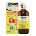 Centrum Kids Incremin Iron Mixture cherry flavour, shown with its retail box and a 200mL amber glass bottle on a plain white background.