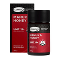 Comvita UMF 15+ Manuka Honey 250g jar packaging, premium high-strength New Zealand manuka honey for immune support and wellness nutrition