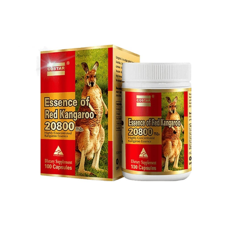 Costar Essence of Red Kangaroo 20800 Max 100 capsules premium Australian red kangaroo extract supplement formulated to support vitality, energy, and overall wellbeing.