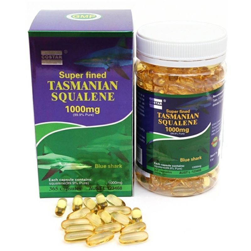 Costar Squalene 1000mg 365 capsules premium Australian shark liver oil supplement formulated to support immune health, antioxidant protection, and overall wellbeing.