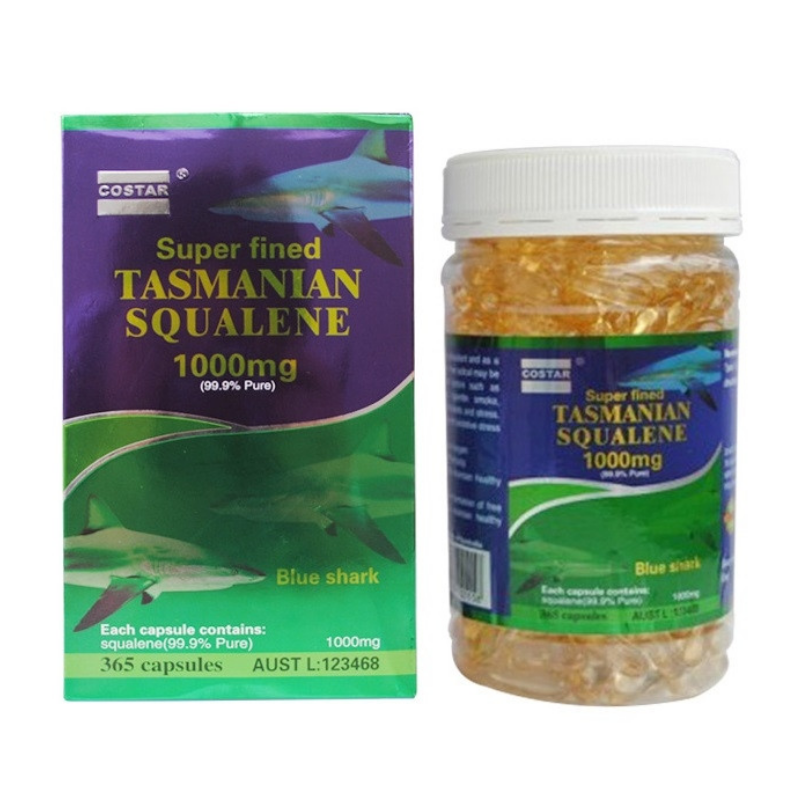 Costar Squalene 1000mg 365 capsules premium Australian shark liver oil supplement formulated to support immune health, antioxidant protection, and overall wellbeing.