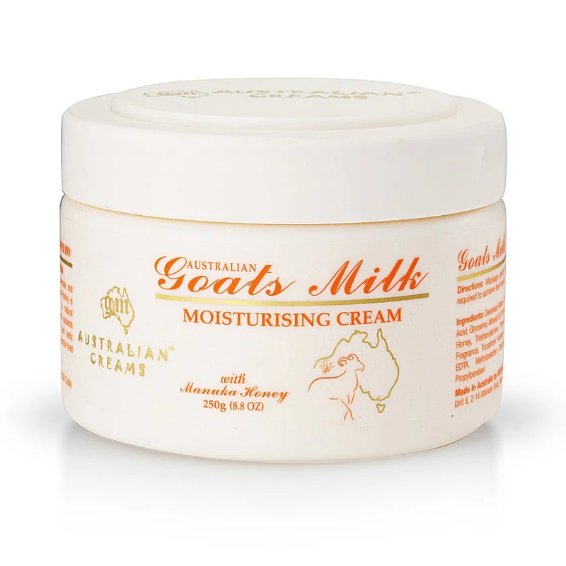 G&M Australian Goats Milk Replenishing Moisturising Cream with Manuka Honey 250g Australian face and body moisturiser for soft, hydrated skin.