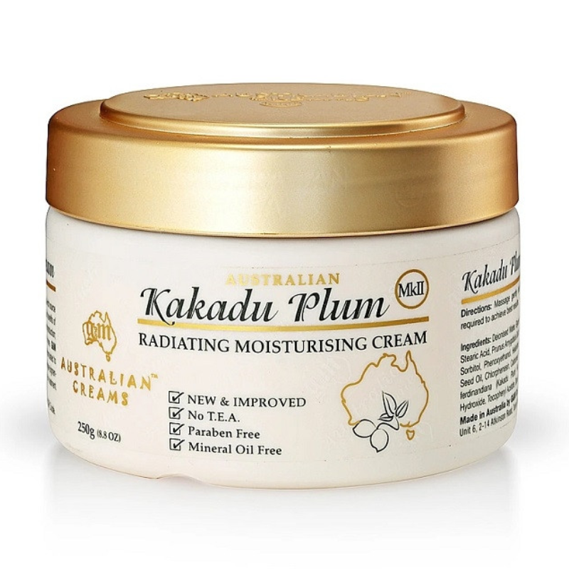 G&M Australian Kakadu Plum Radiating Moisturising Cream MKII 250g Australian moisturising cream with Kakadu Plum and Vitamin E for radiant, hydrated skin.