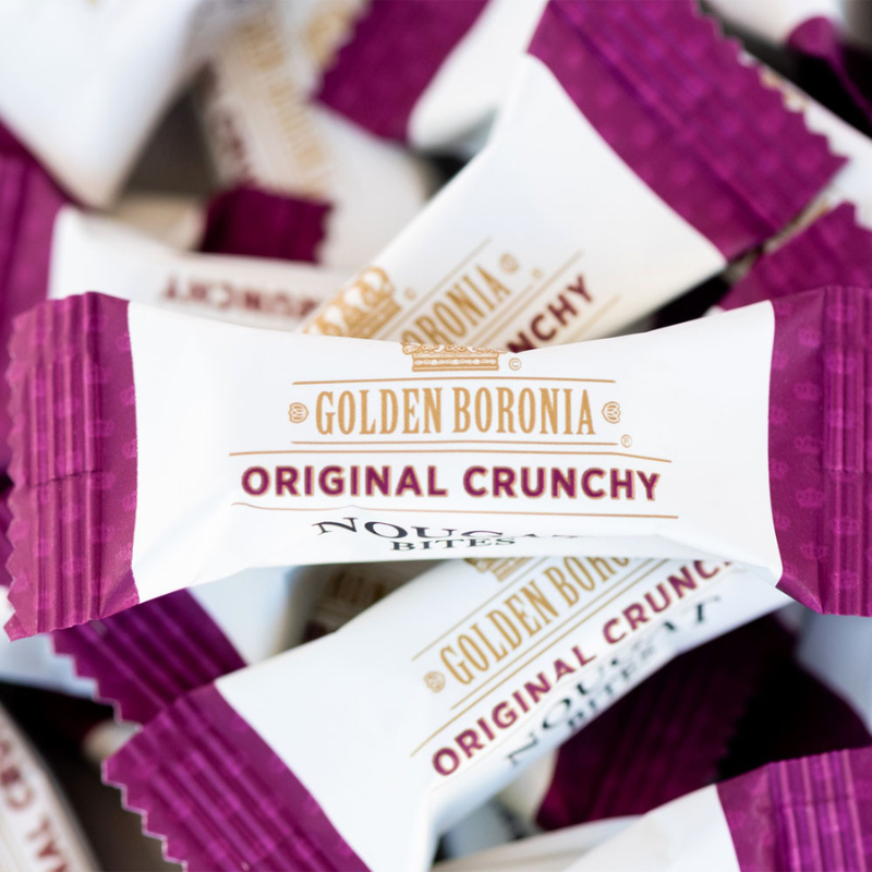 Golden Boronia Original Crunchy Nougat 1kg premium Australian crunchy nougat gift box.