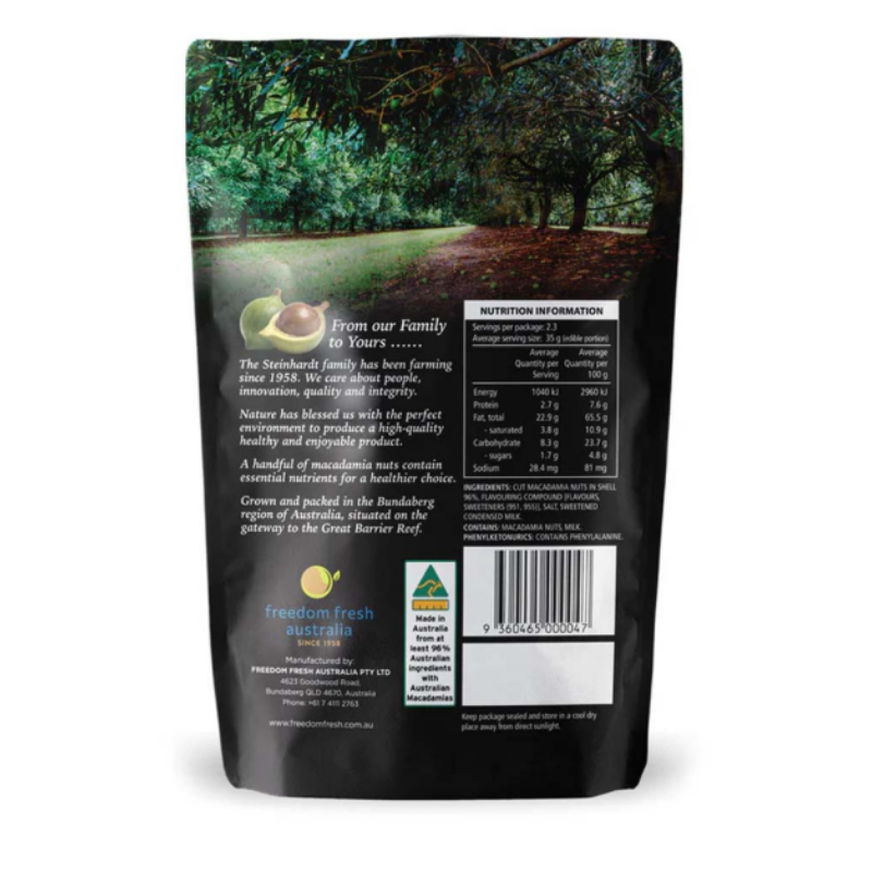 Happy Nut Macadamias 225g premium Australian macadamia nuts with a rich buttery flavour, perfect for healthy snacking and everyday enjoyment.