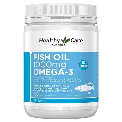 Healthy Care Fish Oil 1000mg Omega 3 400 Capsules | Fish Oil Supplement EXP 2028