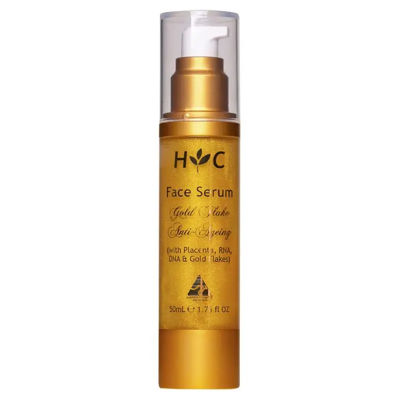 Healthy Care Gold Flake Face Serum 50ml, luxurious facial serum with gold flakes to hydrate, brighten and support youthful-looking skin.