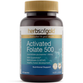 Herbs of Gold Activated Folate 500 60 Vegetarian Capsules with Quatrefolic® 5-MTHF to support cardiovascular, brain and prenatal health.