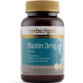Herbs of Gold Biotin 3mg 60 Tablets with high-strength vitamin B7 to support healthy hair, skin and nails.