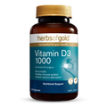Herbs of Gold Vitamin D3 1000 240 Capsules vegan vitamin D3 supplement for bone and immune health.
