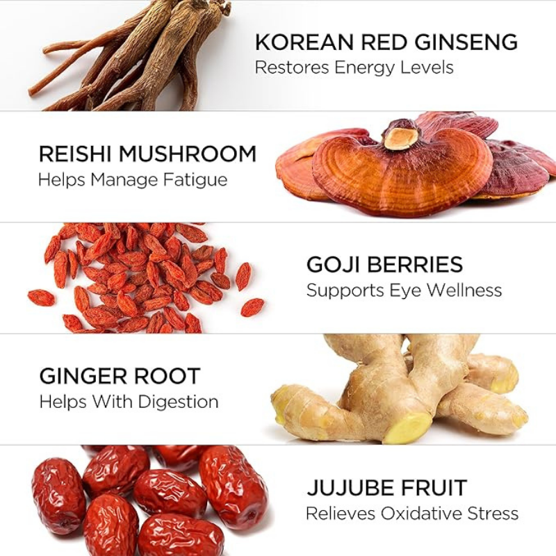 Hong Sam Won Plus Korean Red Ginseng Drink 50ml x 30 pouches with Korean red ginseng extract and traditional herbal ingredients for daily wellness support.