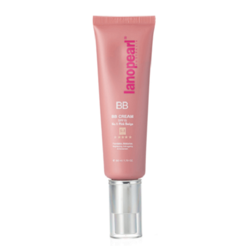 Lanopearl BB Cream SPF15 No.1 50ml, lightweight tinted BB cream with SPF15 for natural coverage, sun protection and smooth skin finish.