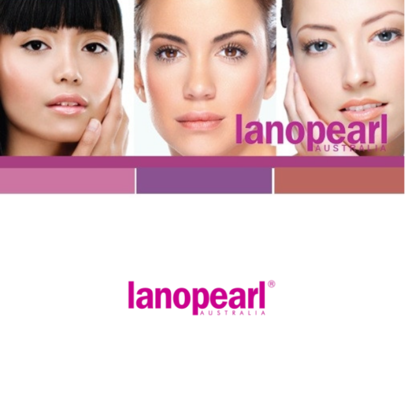 Advertisement for Lanopearl Australia with three women's faces and the brand name.