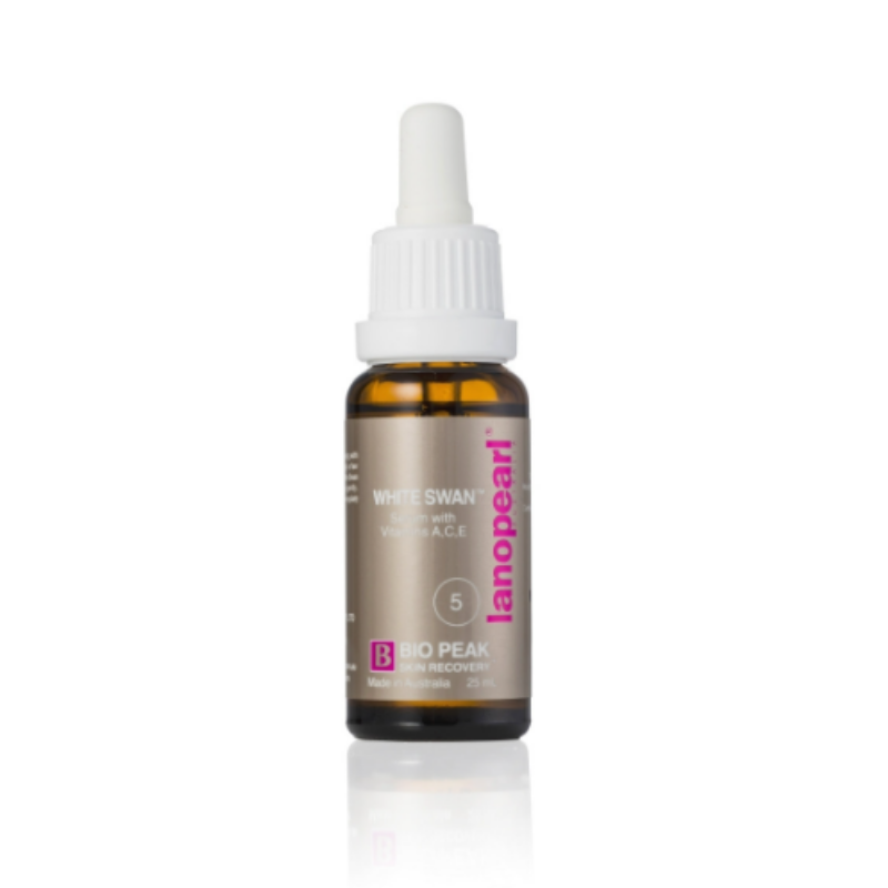 Lanopearl bottle with dropper on a white background
